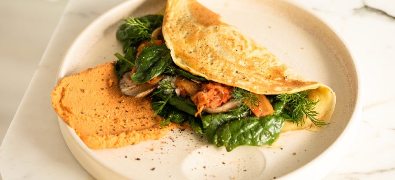 omelette and toast on a plate